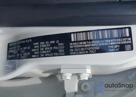 2016 Jeep Renegade Trailhawk из США, поврежденный, VIN ZACCJBCT7GPD02904